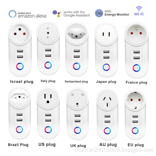 OEM Mini Alexa Control Socket 2 USB Electrical EU Wifi Smart Plug